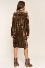 Load image into Gallery viewer, Crushed Velvet Button Down Dress
