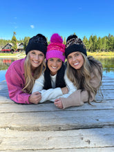 Load image into Gallery viewer, C.C Beanie - Cluster Sequin Faux Fur Pom C.C Beanie HTE0012: Hot Pink
