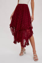 Load image into Gallery viewer, Boho LACE TIER MIDI SKIRT
