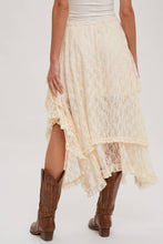 Load image into Gallery viewer, Boho LACE TIER MIDI SKIRT
