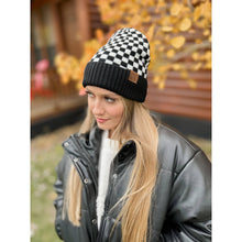 Load image into Gallery viewer, C.C Beanie - Checkered Pattern C.C Beanie HAT4003: Rust
