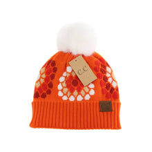 Load image into Gallery viewer, C.C Beanie - Flower Pattern Pom C.C Beanie HAT7396: Black
