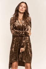 Load image into Gallery viewer, Crushed Velvet Button Down Dress
