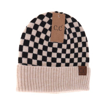 Load image into Gallery viewer, C.C Beanie - Checkered Pattern C.C Beanie HAT4003: Rust
