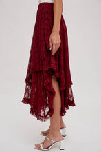 Load image into Gallery viewer, Boho LACE TIER MIDI SKIRT
