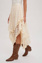 Load image into Gallery viewer, Boho LACE TIER MIDI SKIRT
