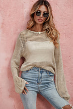 Load image into Gallery viewer, Little Daisy Closet - Khaki Hollow-out Knit Long Sleeve Top: M / AS SHOWN / CASUAL
