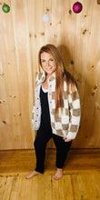 Load image into Gallery viewer, Brown &amp; White Checked Sherpa Jacket
