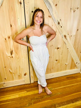 Load image into Gallery viewer, Strapless Cream Boho Jogger Jumpsuit
