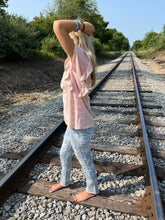 Load image into Gallery viewer, Melon Fashion - Ruffle Trim Striped Contrast Knit Top
