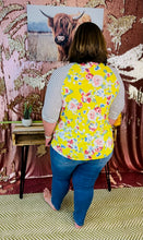 Load image into Gallery viewer, Chris &amp; Carol Apparel - Striped and Floral Baseball Tee - Plus Size
