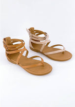 Load image into Gallery viewer, TAN- Boho ANKLE STRAP THONG SANDAL
