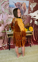 Load image into Gallery viewer, Copper Velvet Back Tie Dress
