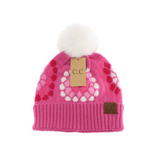 Load image into Gallery viewer, C.C Beanie - Flower Pattern Pom C.C Beanie HAT7396: Black
