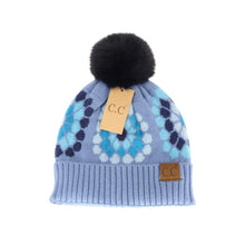 Load image into Gallery viewer, C.C Beanie - Flower Pattern Pom C.C Beanie HAT7396: Taupe
