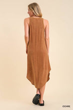 Load image into Gallery viewer, Mineral Wash Linen Boho Midi Dress
