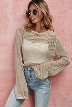 Load image into Gallery viewer, Little Daisy Closet - Khaki Hollow-out Knit Long Sleeve Top: M / AS SHOWN / CASUAL
