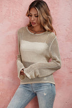 Load image into Gallery viewer, Little Daisy Closet - Khaki Hollow-out Knit Long Sleeve Top: M / AS SHOWN / CASUAL
