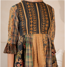 Load image into Gallery viewer, Young Threads - Rustic Bohemian: Fit and Flare Patchwork Mini Dress- New: CAMEL / REGULAR (S-M-L-XL-1-2-2-1)
