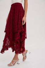 Load image into Gallery viewer, Boho LACE TIER MIDI SKIRT
