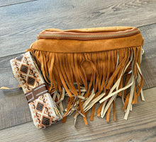 Load image into Gallery viewer, Suede Fringe Purse with Removable Strap
