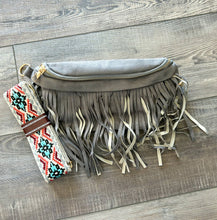 Load image into Gallery viewer, Suede Fringe Purse with Removable Strap
