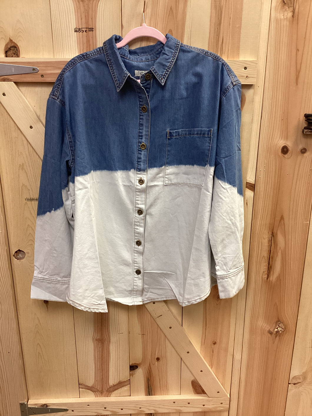 Easel Brand- Half Bleached Denim Shirt