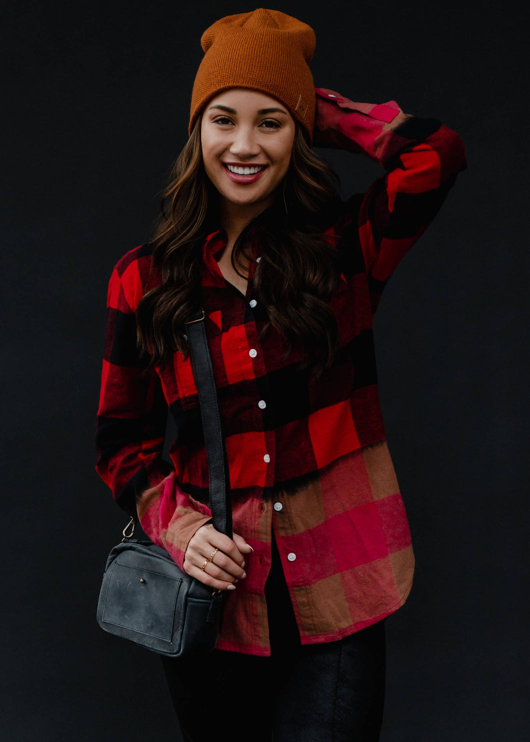 Red & Black Bleached Out Flannel