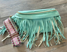 Load image into Gallery viewer, Suede Fringe Purse with Removable Strap
