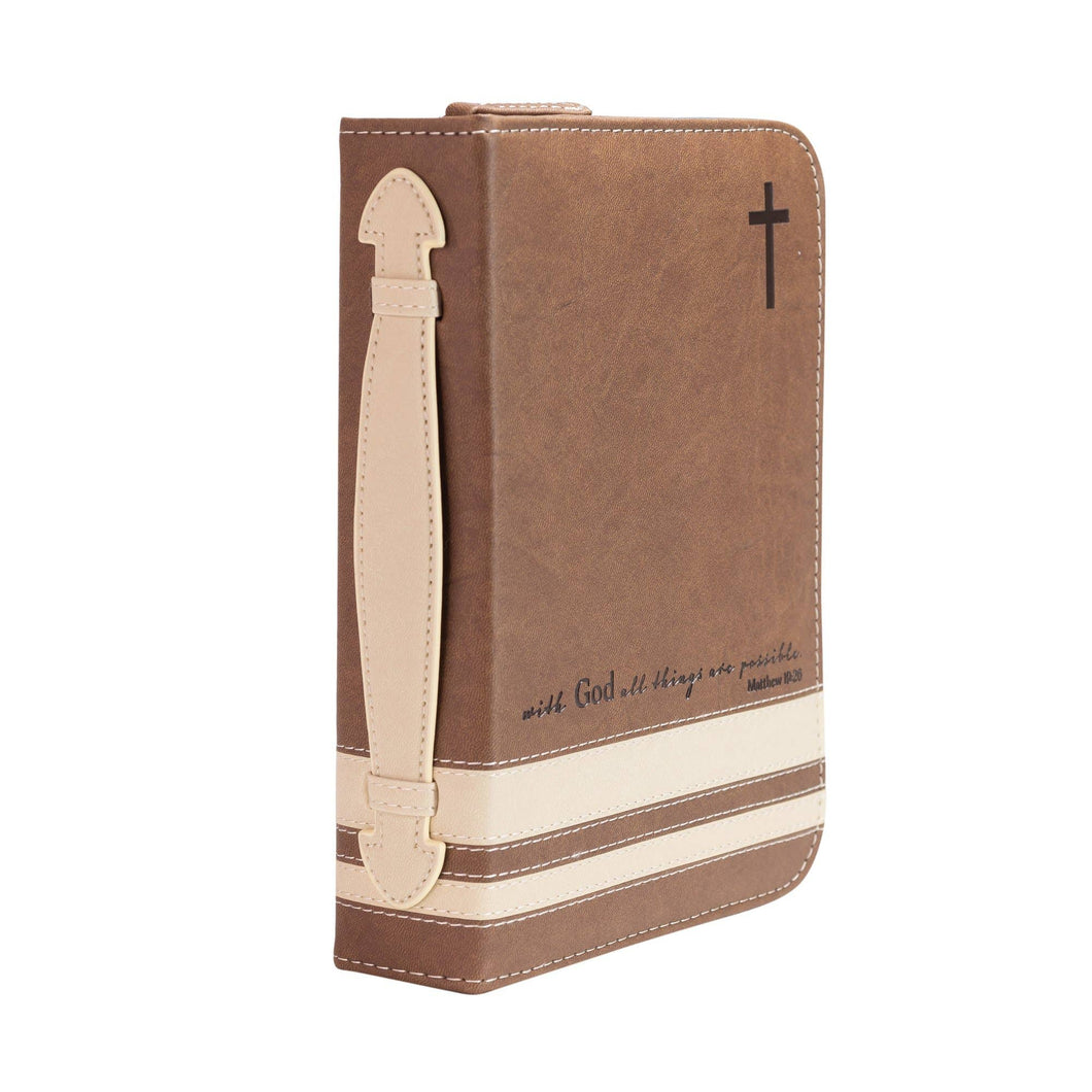 Divinity Boutique - Bible Cover - Brown All Things, Matthew 19:26