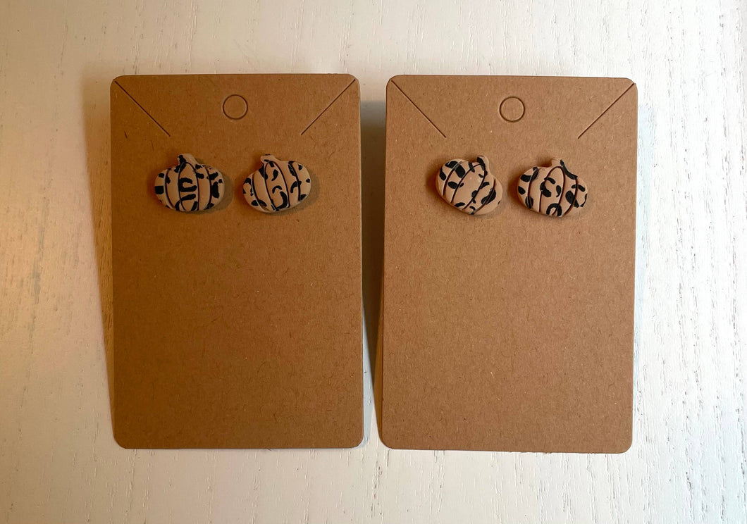 Leopard Mini Pumpkin Stud Clay Earrings