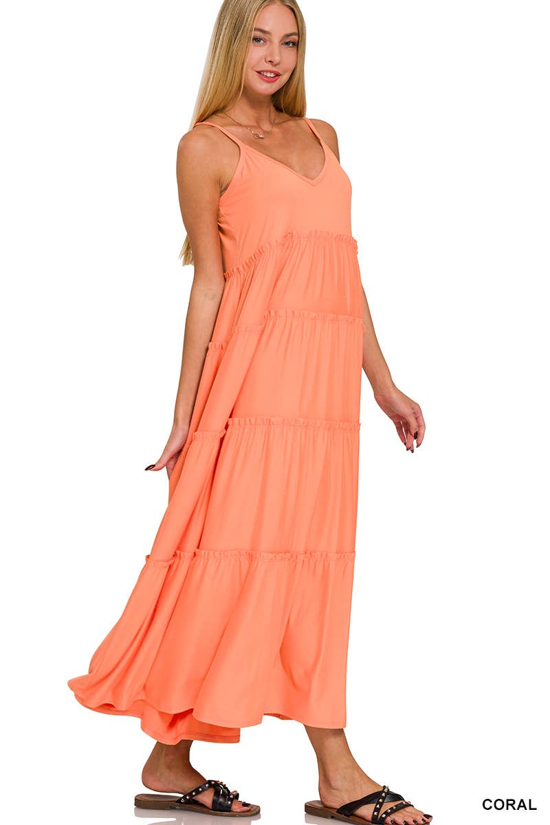 Coral Simple Boho Dress