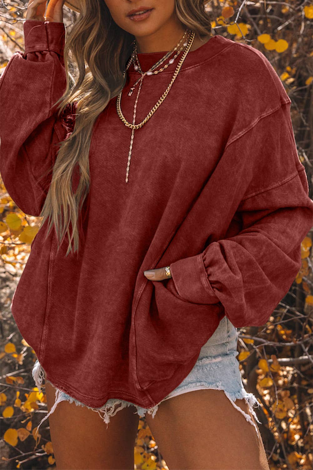 Twist Back Sweatshirt Burgundy