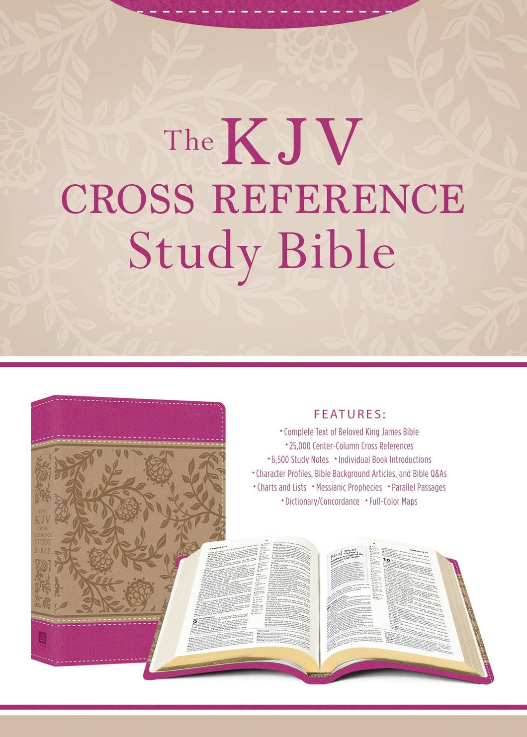 Barbour Publishing, Inc. - KJV Cross Reference Study Bible Compact Peony Blossoms