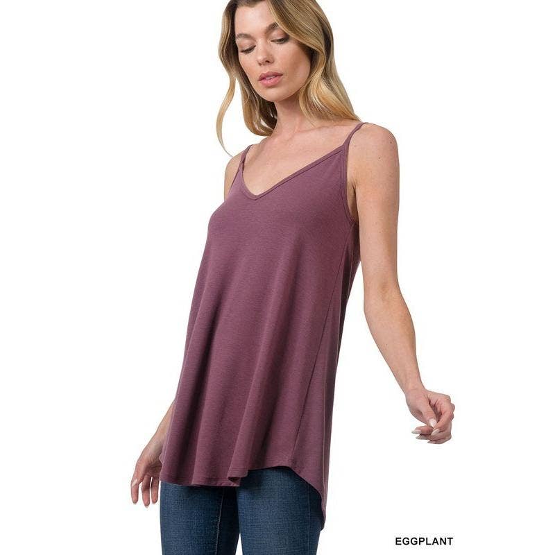 Plum FRONT AND BACK REVERSIBLE SPAGHETTI CAMI