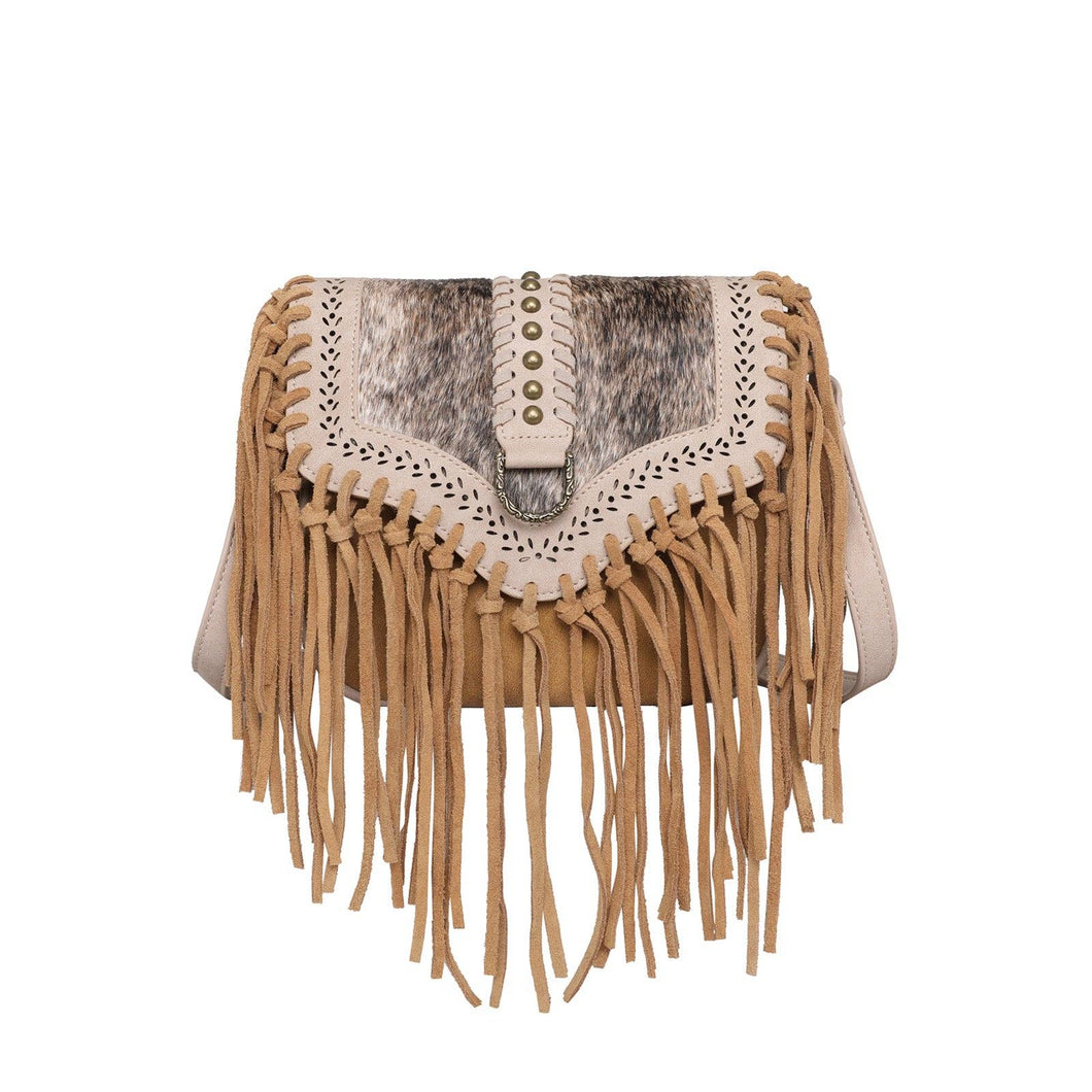 Montana West - WG10-8360 Wrangler Hair-On Cowhide Fringe Crossbody（Wrangler by Montana West) -Brown