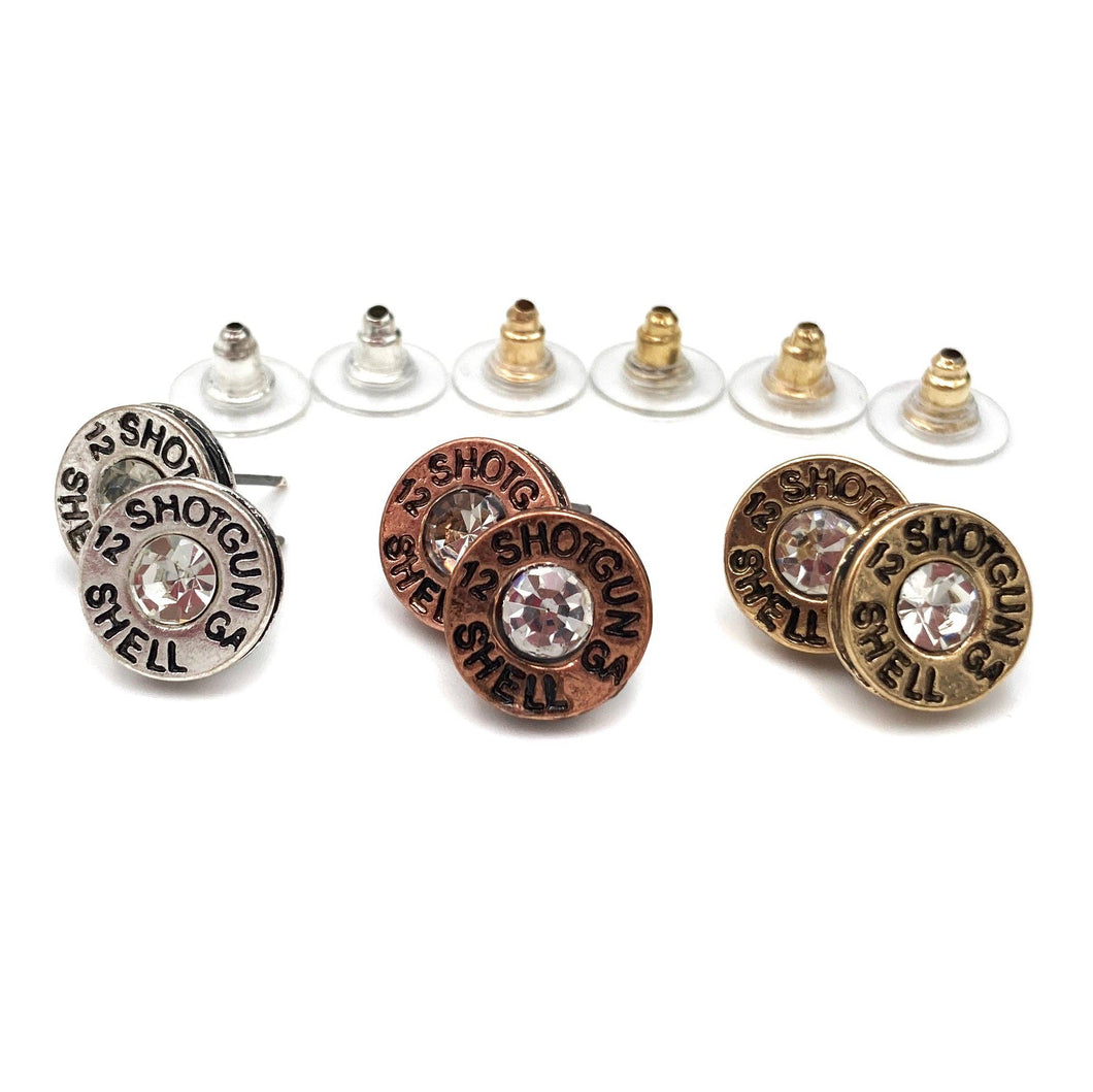 Shotgun Shell Rhinestone Studs