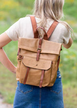 Load image into Gallery viewer, Laser Cut Flap Backpack Camel
