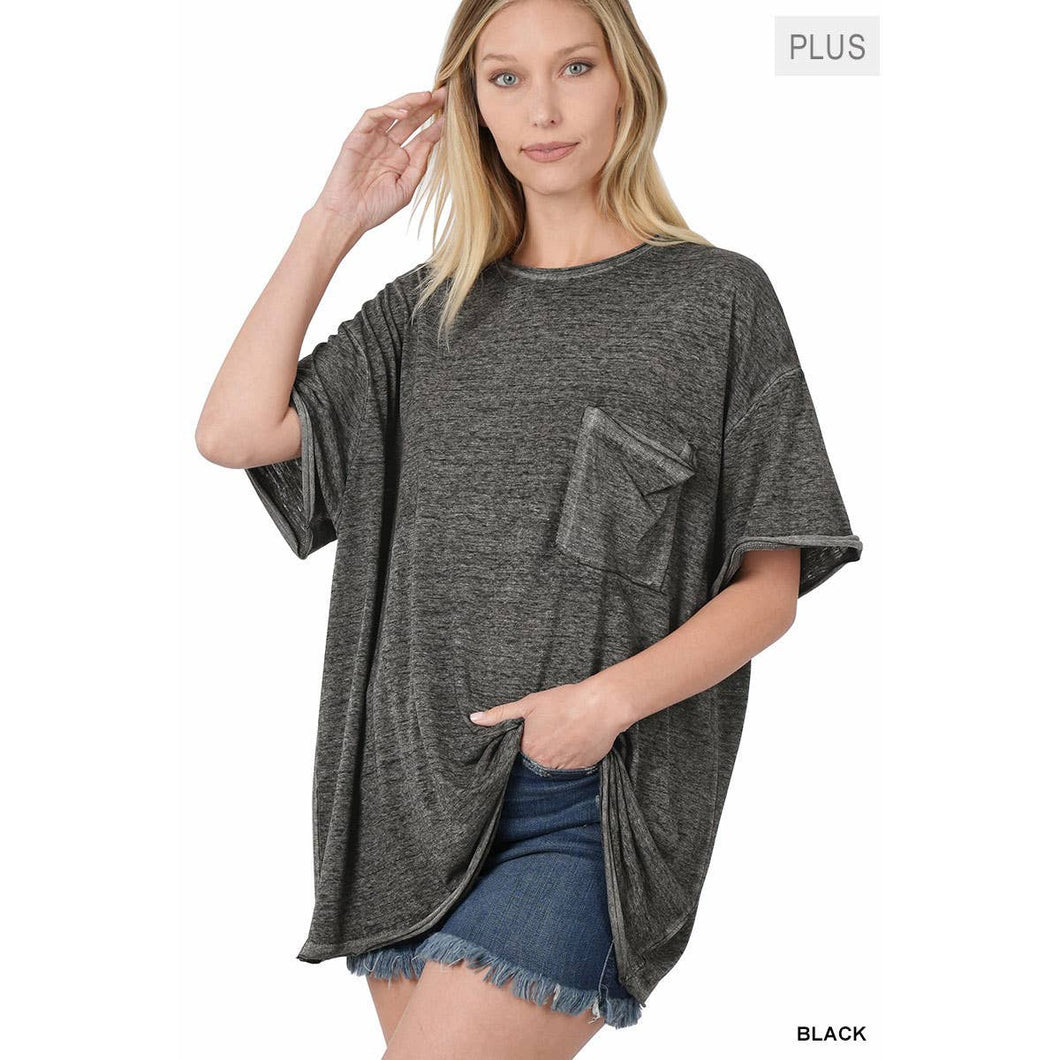 Color Alien - PLUS OVERSIZED MELANGE EDGE TOP