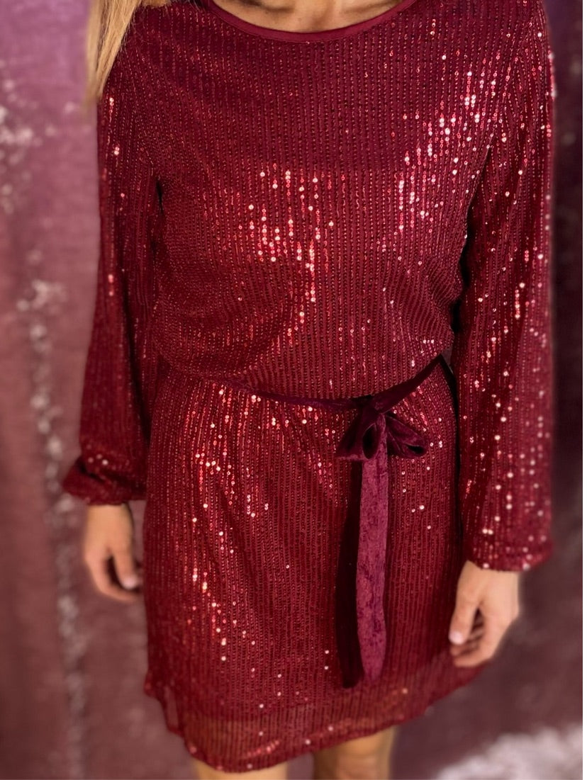 Burgundy Sequin Dress