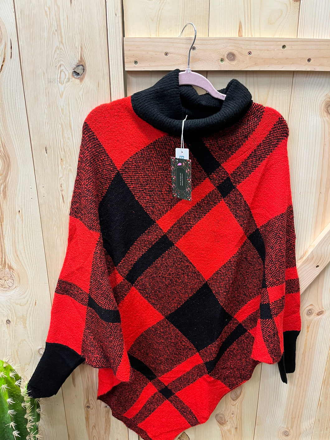 Bluivy - BUFFALO PLAID SWEATER TUNIC DRESS