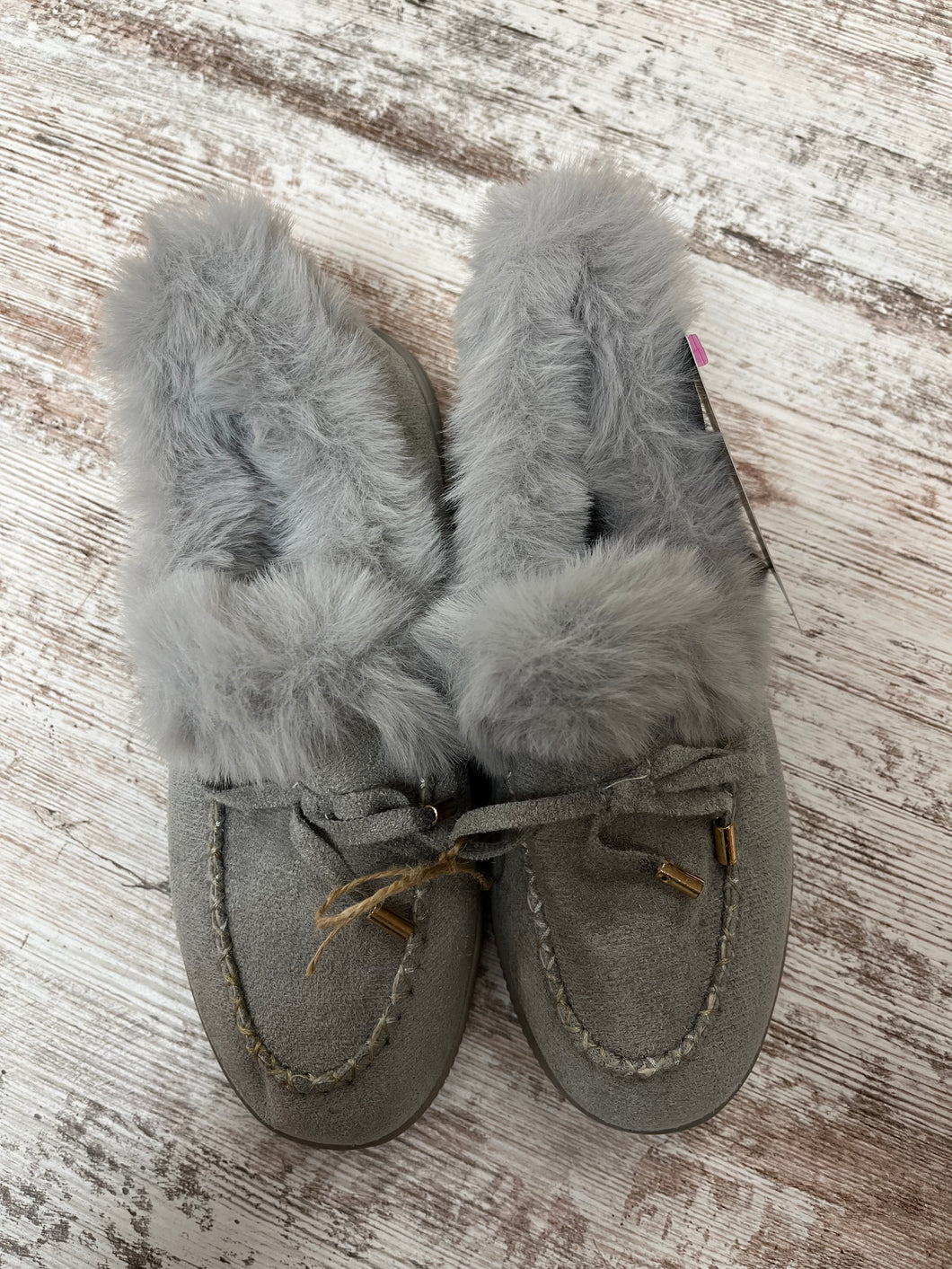 Fuzzy Grey Slippers